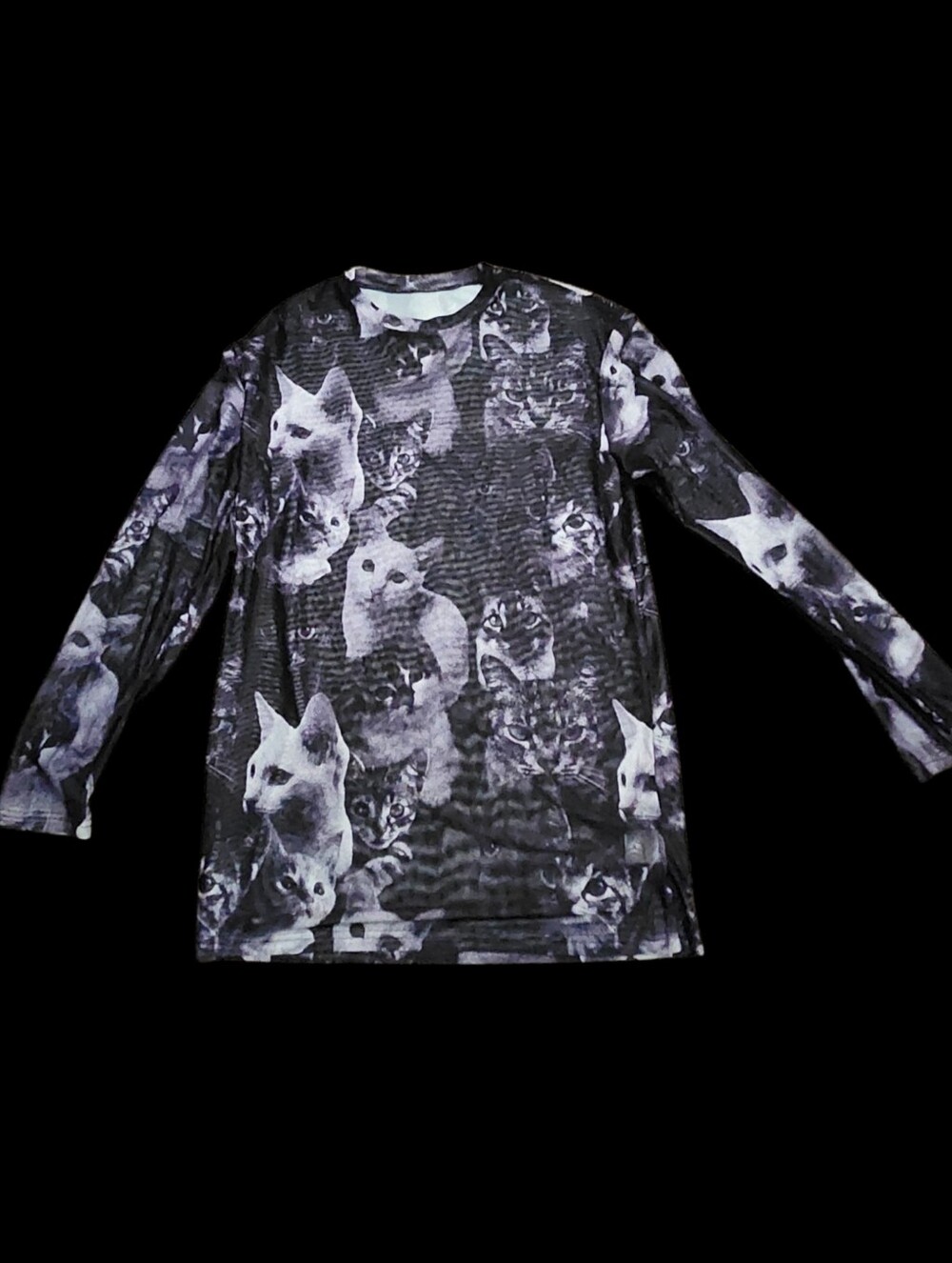 Long Sleeve Kitty Mesh Top Size M